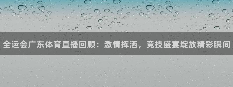 全运会广东体育直播回顾：激情挥洒，竞技盛宴绽放精彩瞬间
